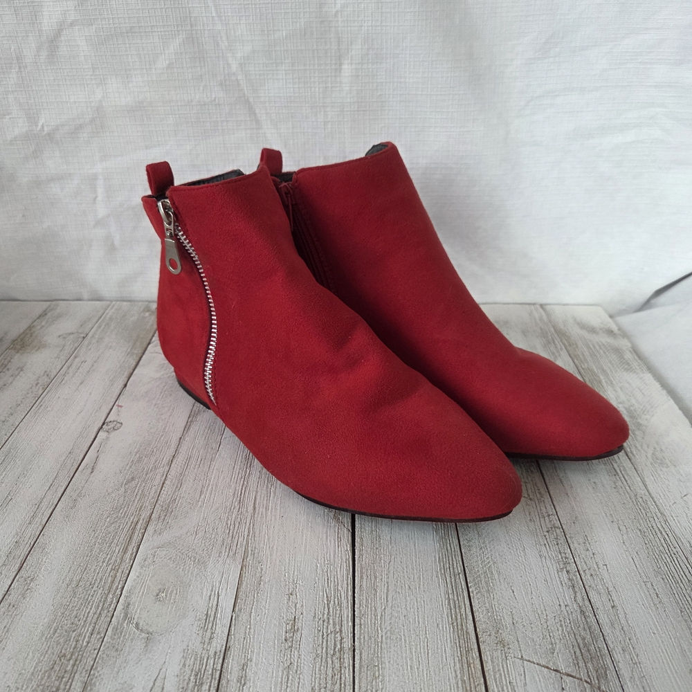 Streetwear Society Vibrant Red Ankle Booties